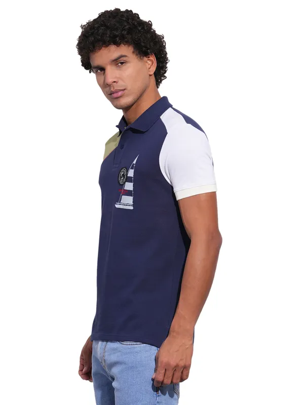 Being Human Mens-Top Polo Neck Midnight Blue